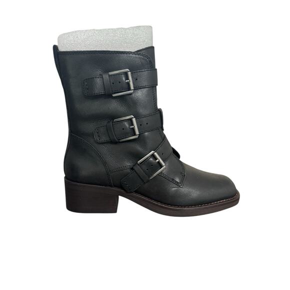 New! Lucky Brand Leather Katriny Steampunk Buckled Moto Boot - Size 7 - Picture 4 of 11